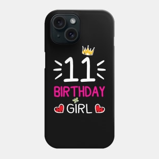 Kids 11th Birthday Girl Crown Princess Phone Case