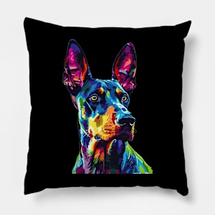 Doberman Colorfull Pop Art Design For Dog Onwer Pillow