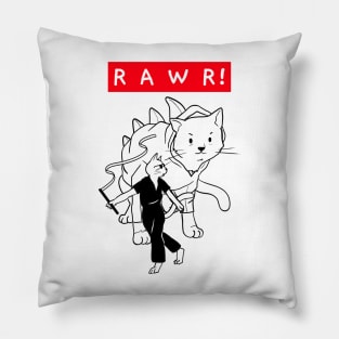 cat Japanese art- karate edition - roar [rawr] Pillow