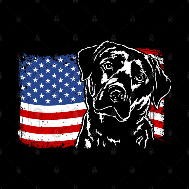 Proud Labrador Lab American Flag patriotic dog by wilsigns