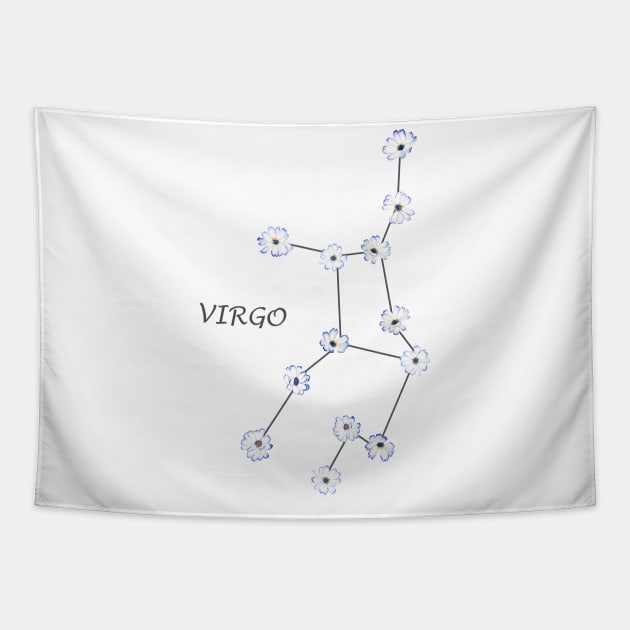 Virgo Zodiac horoscope Constellation Sticker flower Tapestry by colorandcolor