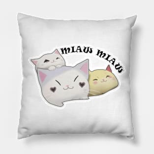 Cat Miaw: Playful and Cute Cat Design Pillow