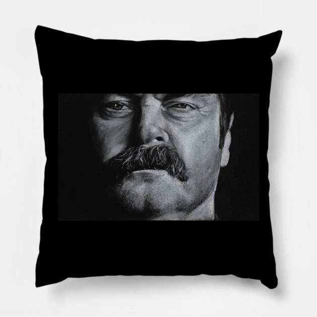 Mr. Ron Swanson Pillow by BrandonHarrelson