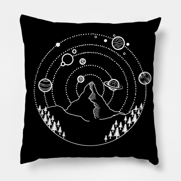 Planets at the Night Sky Pillow by ThyShirtProject - Affiliate