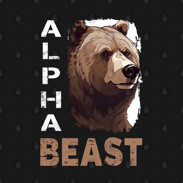 Alpha Animal Fierce Grizzly Bear - Anime Shirt by KAIGAME Art