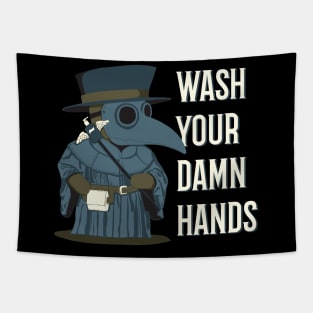 Wash Your Damn Hands Plague Doctor Tapestry