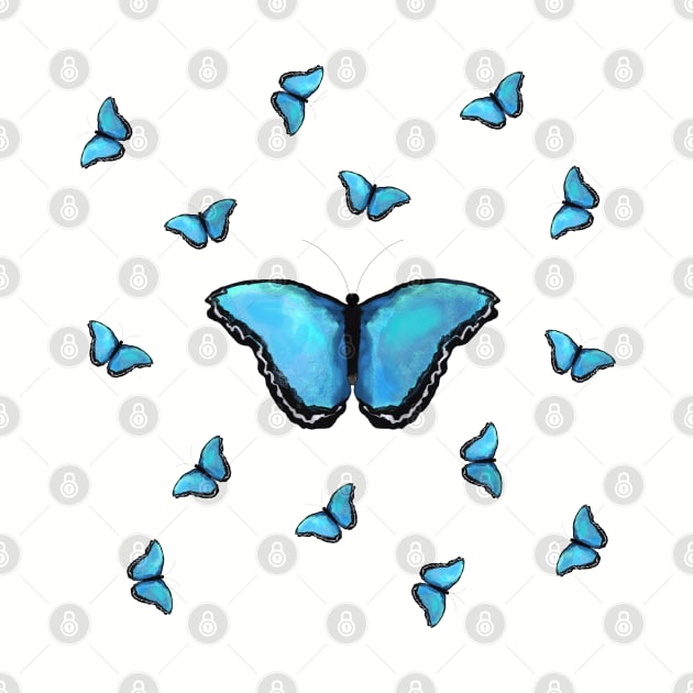 Blue Butterfly Pattern by designs-by-ann