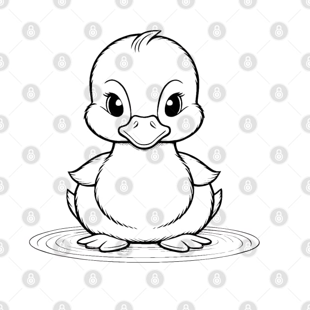 Cute Baby Duckling Animal Outline by Zenflow