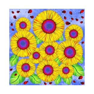 Sunflower Sunshine Ladybug Garden T-Shirt