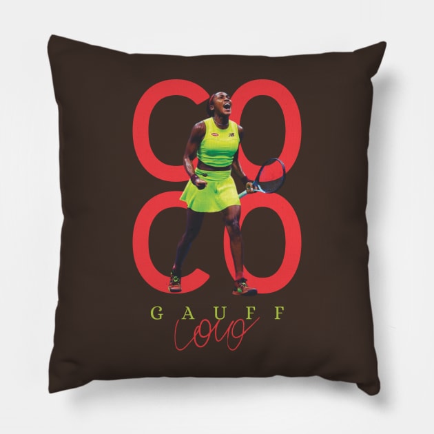 Coco Gauff Original Aesthetic Tribute 〶 Pillow by Terahertz'Cloth
