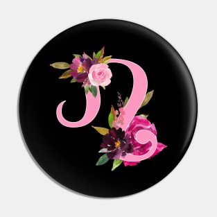 Leo Horoscope Zodiac Pink Flower Design Pin