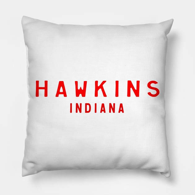 Hawkins Indiana Pillow by SeattleDesignCompany