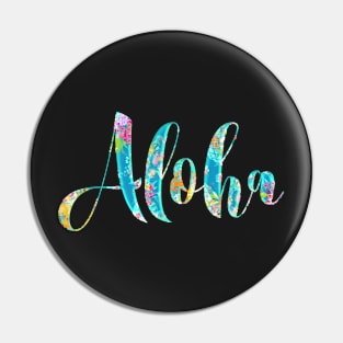 Aloha, Pineapples+Floral Collage Pin