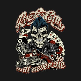 Rockabilly will never die Hot Rod skull T-Shirt