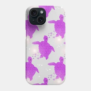 SEA Turtle Love Hearts Purple Phone Case