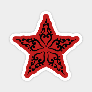 Christmas Star on Red Magnet