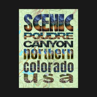 Poudre Canyon Topo Poster T-Shirt