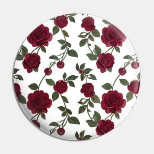 Cherry Rose pattern - luxury pattern - Painting Style - Surreal Pattern series - P1 - by fogsj - I always want both cherries and roses to be the same plant but it's impossible so... yea Pin