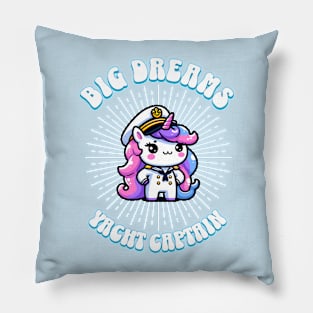 Big Dreams Yacht Captain Unicorn Ocean Edition Pillow