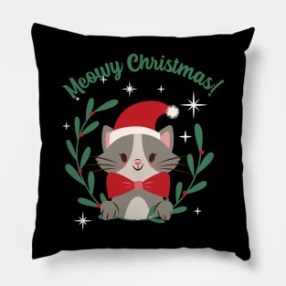 Meowy  Christmas Pillow