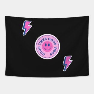 good vibes pink and blue lightning bolt set Tapestry