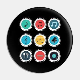 Music Lover 9 Circles Pin