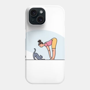 YOGA WITH CAT ILLUSTRATION Phone Case