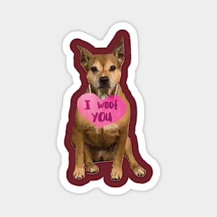 I Woof You Candy Heart Dog Magnet