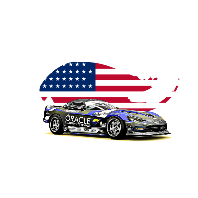 Drift Viper USA Print by Auto-Prints