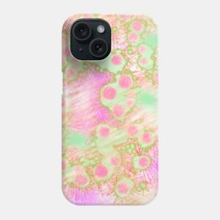 Magenta dots pink splash orange and light green bacterium Phone Case