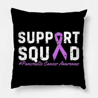 Distressed Purple Ribbon Support Squad Pancreatic Cancer Pillow