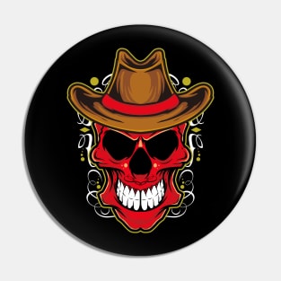 red skull with a hat Pin