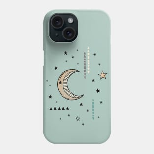 Boho Tribal Moons - dusty green Phone Case