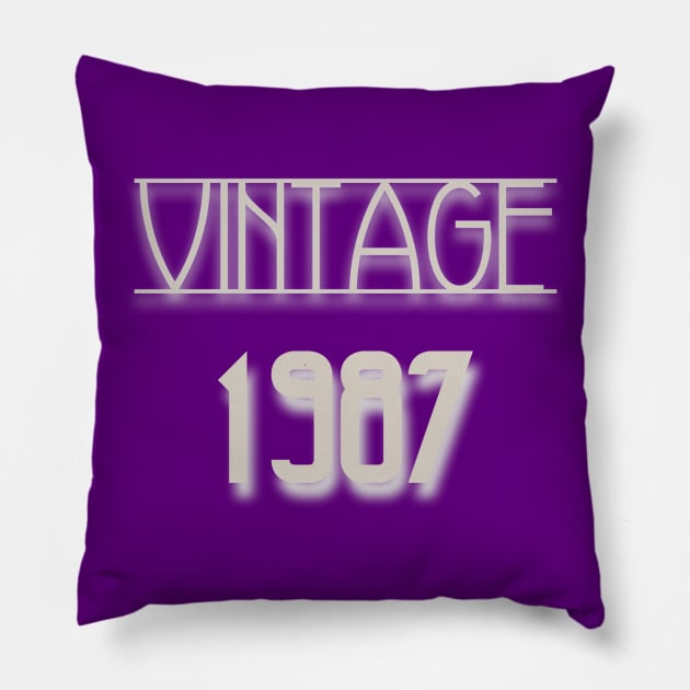 Vintage 1987 Pillow by Danispolez_illustrations