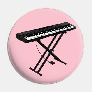 Keyboard piano cartoon illustration Pin