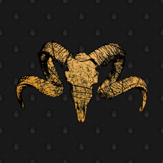 Golden Ram Skull by Worldengine