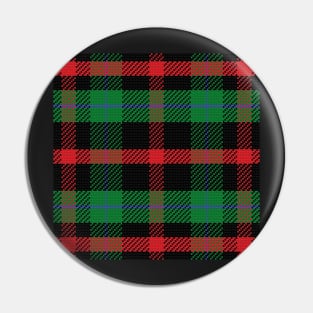 Scottish tartan black, red, green Pin