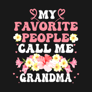 My Favorite People Call Me Grandma Floral T-Shirt