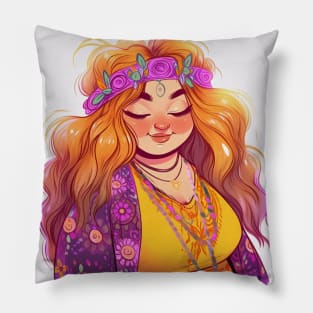 Hippie Girl Pillow