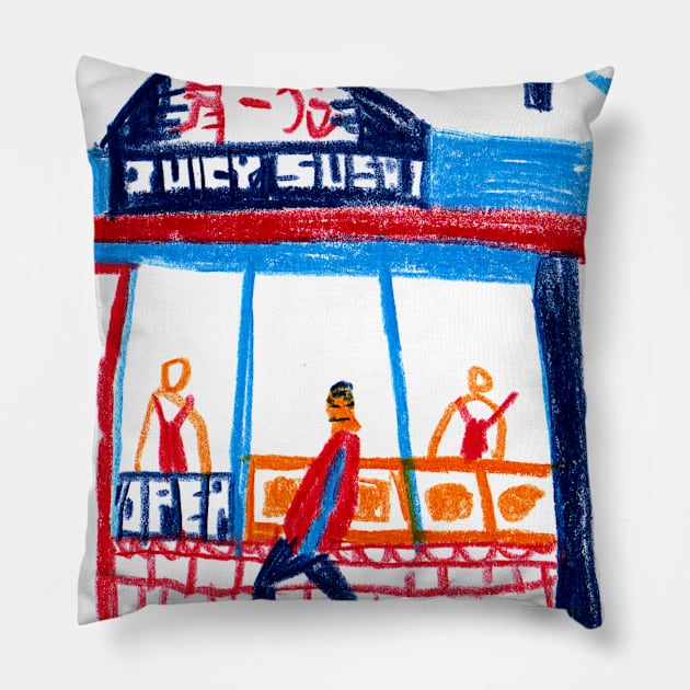 Juicy Sushi Pillow by MARKDONNELLYILLUSTRATION