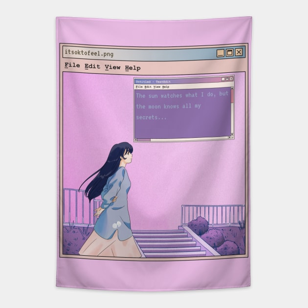 Anime Style Aesthetic Girl Tapestry by Souls.Print
