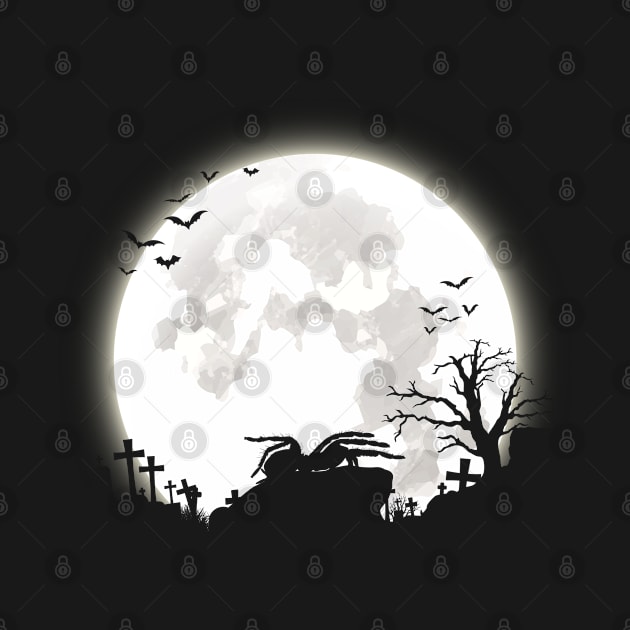 Tarantula with big moon halloween background by rebuffquagga