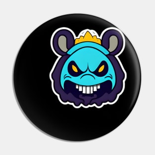 Angry Blue Panda Pin