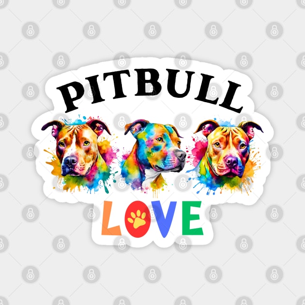 Pitbull LOVE Magnet by Doodle and Things