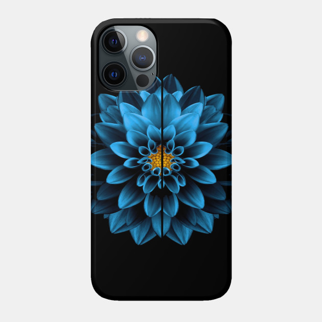 Blue dahlia flower - Dahlia - Phone Case