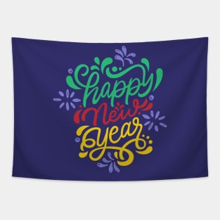 Vibrant and Festive Happy New Year Tapestry