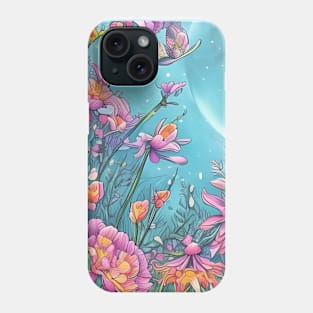 Pastel Flowers in the Pale Moonlight Phone Case