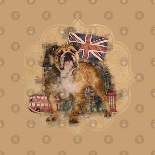 English Bulldog and England sketch by Nartissima