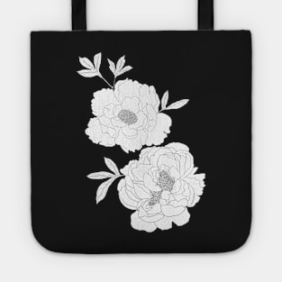 Black Peony Pattern Tote