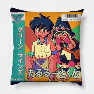 vaporwave anime aesthetic magical taruruuto kun Pillow